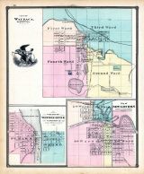 Waupaca - City, Winneconne - Village, New London - City, Wisconsin State Atlas 1878